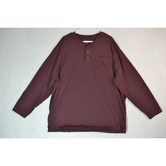 Duluth Trading Co Men's 2XL Relaxed Fit Long Tail Tee Maroon Long Sleeve - Picture 1 of 11